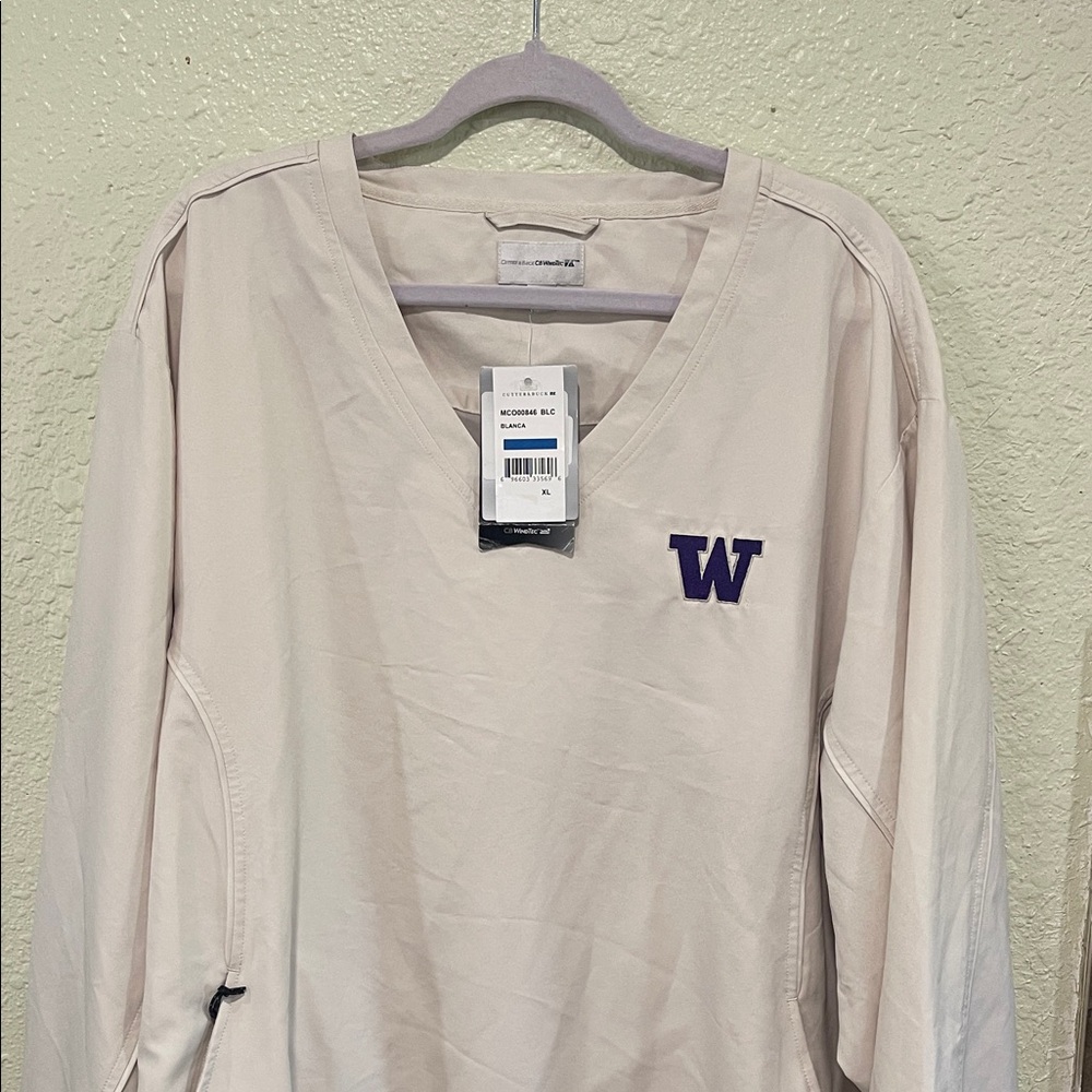 Cutter & Buck Cream Windbreaker University of Washington Huskies